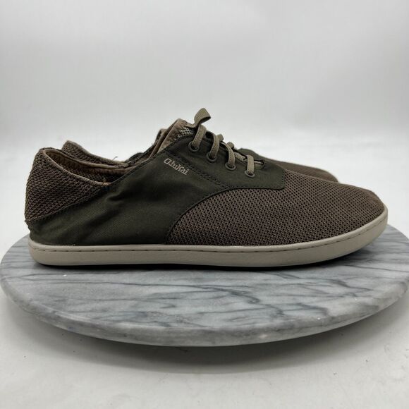 Olukai Nohea Moku Shoes Mens 9 Moss Slip Low Top No Tie Laces Breathable Mesh - Picture 4 of 12